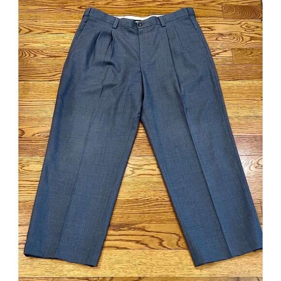 L.L. Bean Other - LL Bean Mens Charcoal 100% Wool Comfort Waist Cuff Dress Pants 38x29